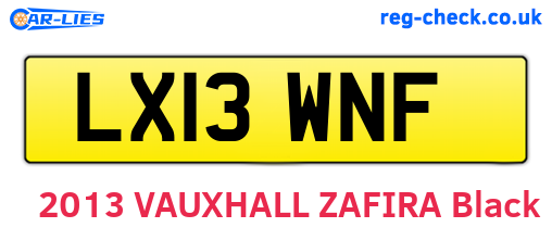 LX13WNF are the vehicle registration plates.