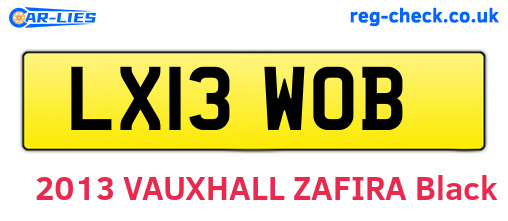 LX13WOB are the vehicle registration plates.
