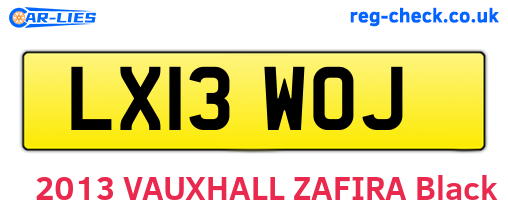 LX13WOJ are the vehicle registration plates.