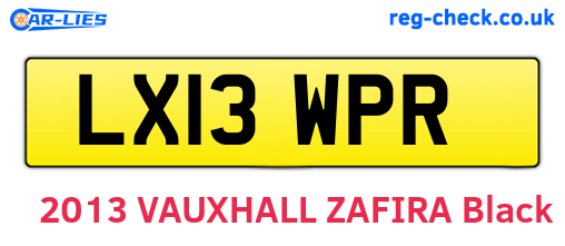 LX13WPR are the vehicle registration plates.