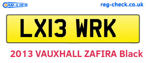 LX13WRK are the vehicle registration plates.