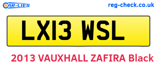 LX13WSL are the vehicle registration plates.