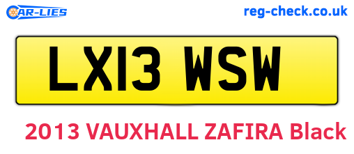LX13WSW are the vehicle registration plates.