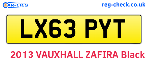 LX63PYT are the vehicle registration plates.