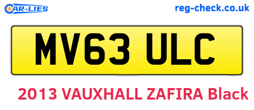 MV63ULC are the vehicle registration plates.