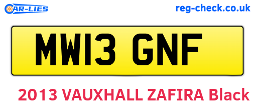 MW13GNF are the vehicle registration plates.