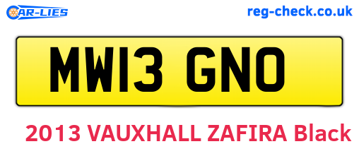 MW13GNO are the vehicle registration plates.