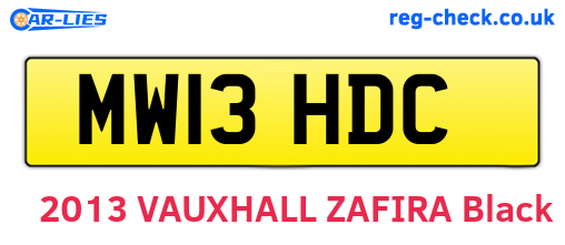 MW13HDC are the vehicle registration plates.