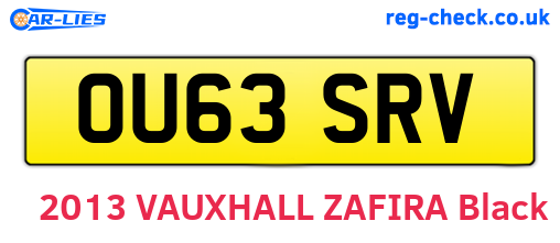 OU63SRV are the vehicle registration plates.