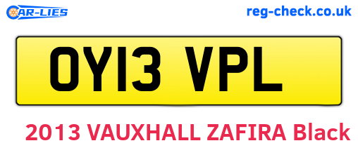 OY13VPL are the vehicle registration plates.