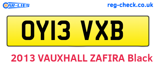 OY13VXB are the vehicle registration plates.
