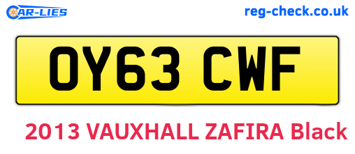 OY63CWF are the vehicle registration plates.