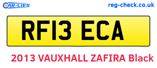RF13ECA are the vehicle registration plates.