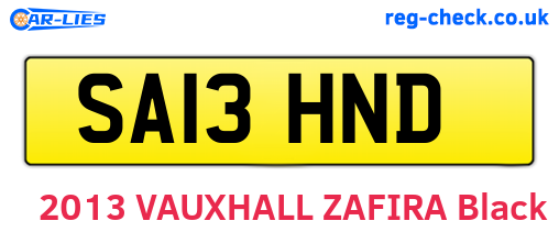 SA13HND are the vehicle registration plates.
