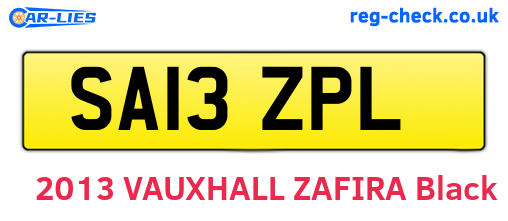 SA13ZPL are the vehicle registration plates.