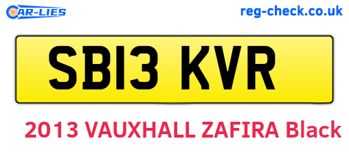 SB13KVR are the vehicle registration plates.