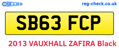 SB63FCP are the vehicle registration plates.