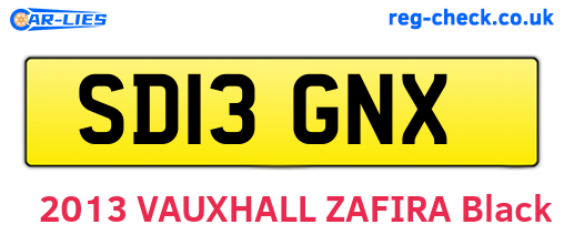 SD13GNX are the vehicle registration plates.