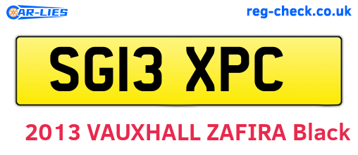 SG13XPC are the vehicle registration plates.