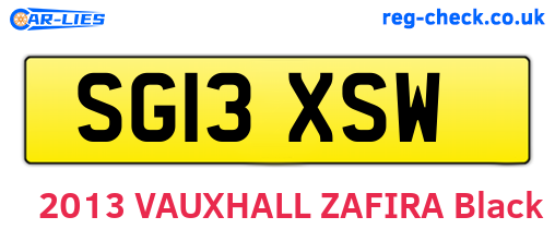 SG13XSW are the vehicle registration plates.