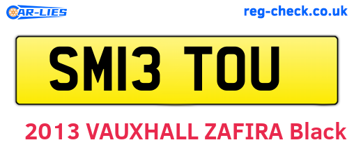 SM13TOU are the vehicle registration plates.