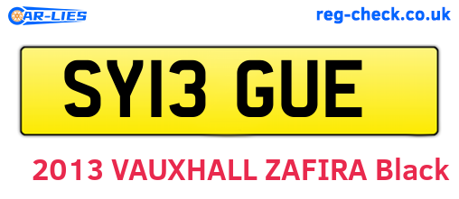 SY13GUE are the vehicle registration plates.
