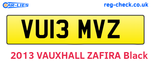 VU13MVZ are the vehicle registration plates.