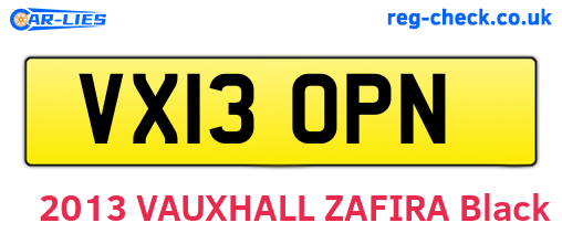 VX13OPN are the vehicle registration plates.