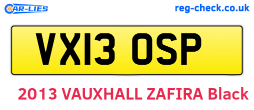 VX13OSP are the vehicle registration plates.