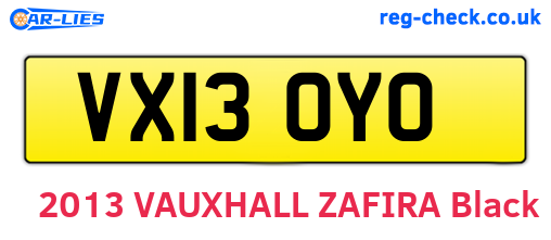 VX13OYO are the vehicle registration plates.