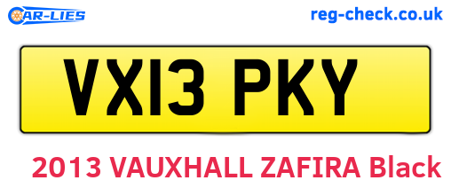 VX13PKY are the vehicle registration plates.