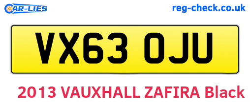 VX63OJU are the vehicle registration plates.