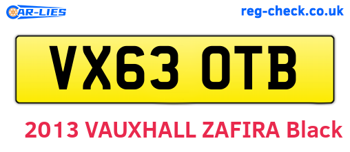 VX63OTB are the vehicle registration plates.