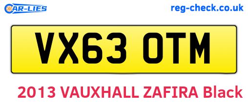 VX63OTM are the vehicle registration plates.