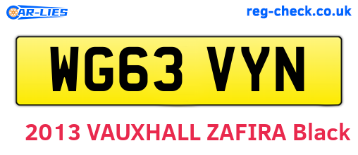 WG63VYN are the vehicle registration plates.
