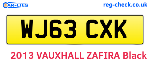 WJ63CXK are the vehicle registration plates.