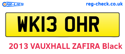 WK13OHR are the vehicle registration plates.