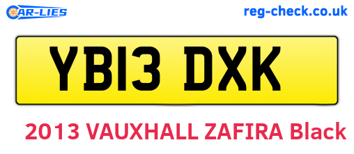 YB13DXK are the vehicle registration plates.