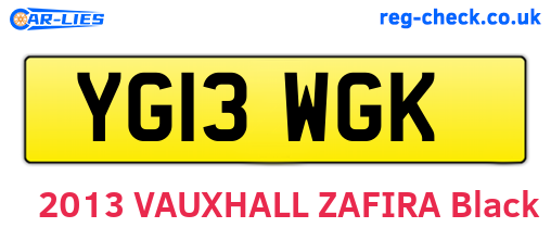 YG13WGK are the vehicle registration plates.