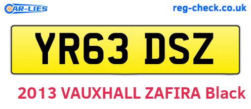 YR63DSZ are the vehicle registration plates.