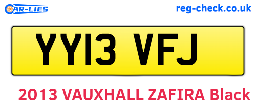YY13VFJ are the vehicle registration plates.
