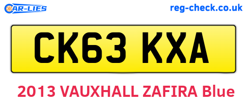 CK63KXA are the vehicle registration plates.