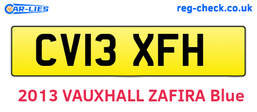 CV13XFH are the vehicle registration plates.