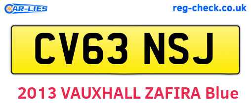 CV63NSJ are the vehicle registration plates.