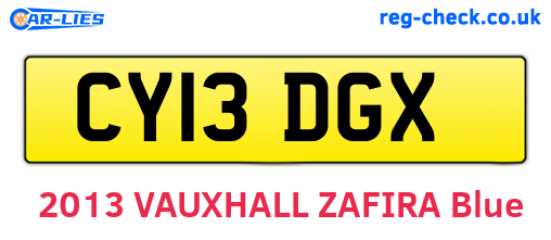 CY13DGX are the vehicle registration plates.