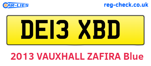 DE13XBD are the vehicle registration plates.