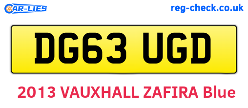 DG63UGD are the vehicle registration plates.