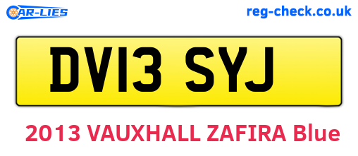DV13SYJ are the vehicle registration plates.