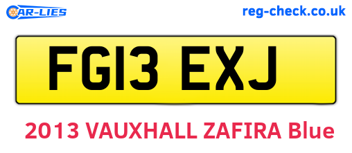 FG13EXJ are the vehicle registration plates.