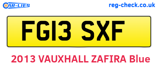 FG13SXF are the vehicle registration plates.